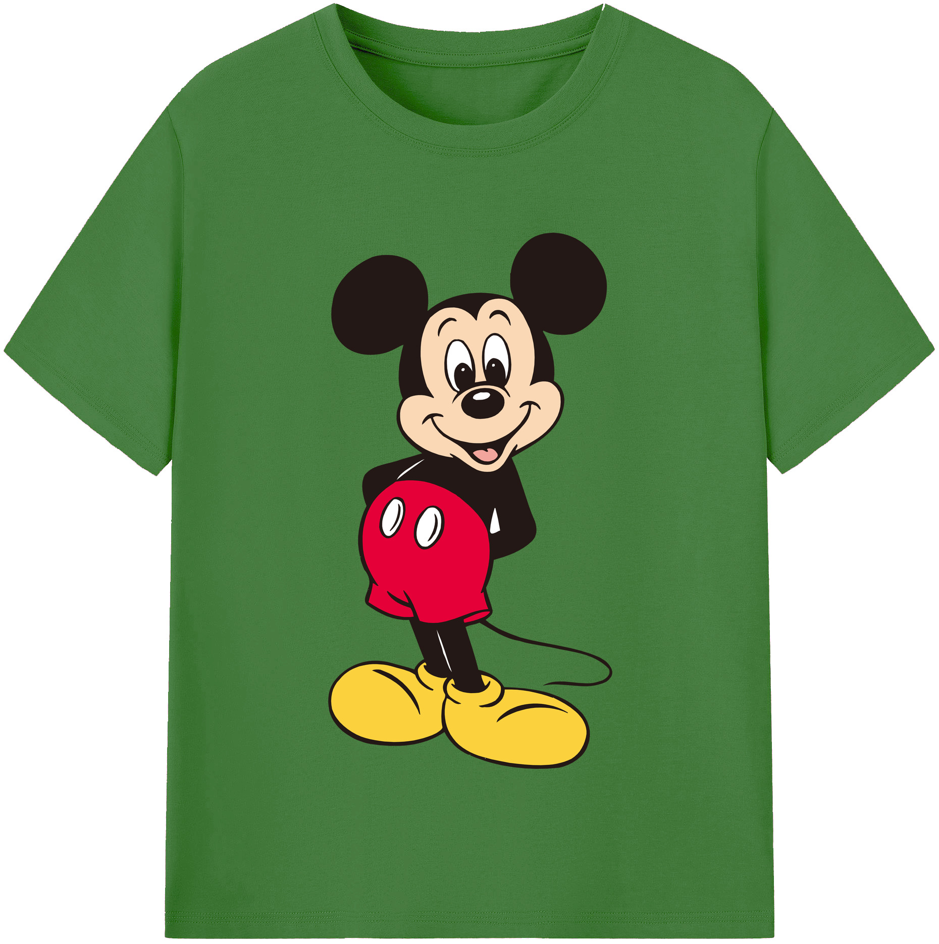 （画像用） ミッキーマウス Mickey Mouse レディースカジュアルプリントTシャツ（綿100％）
